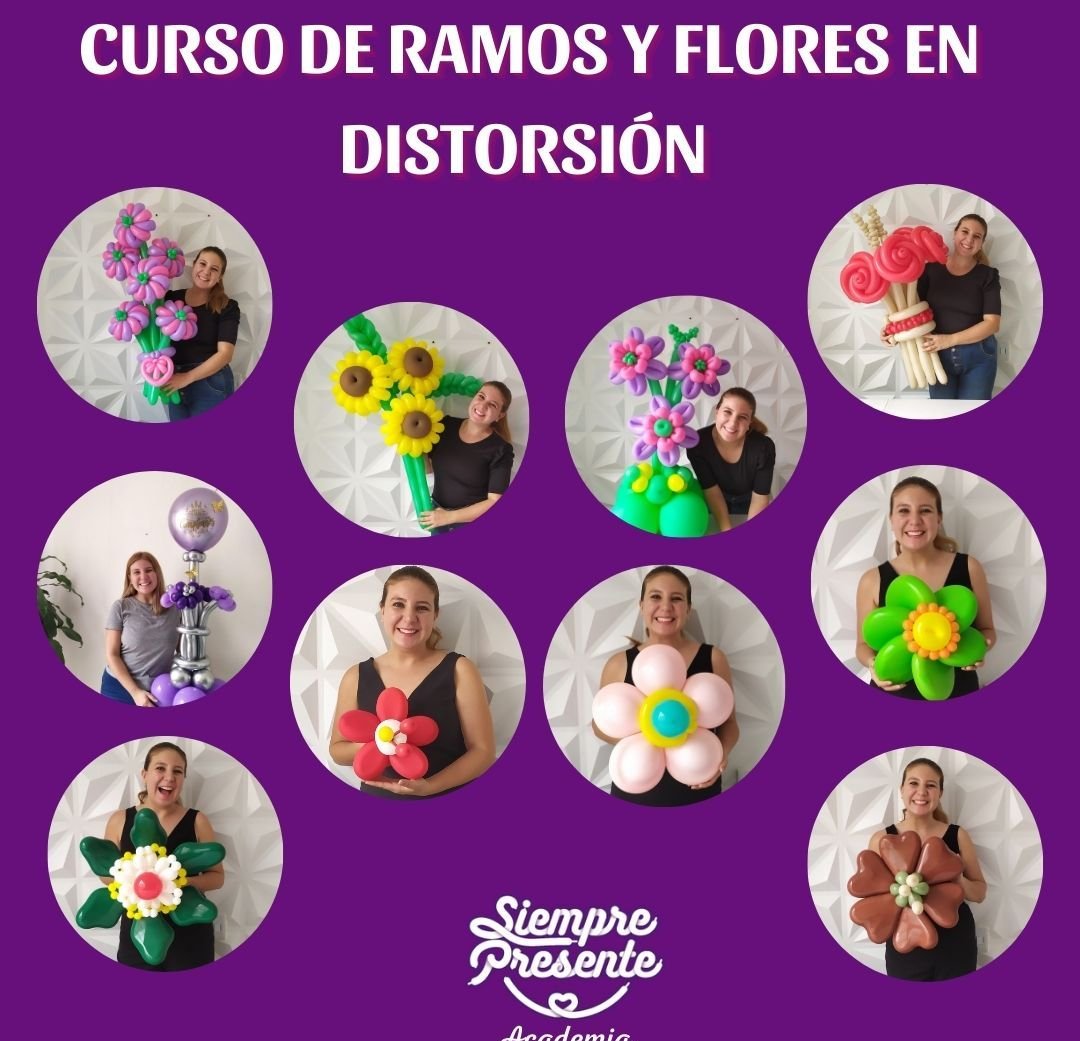 curso de ramos en globoflexia y flores en distorsion